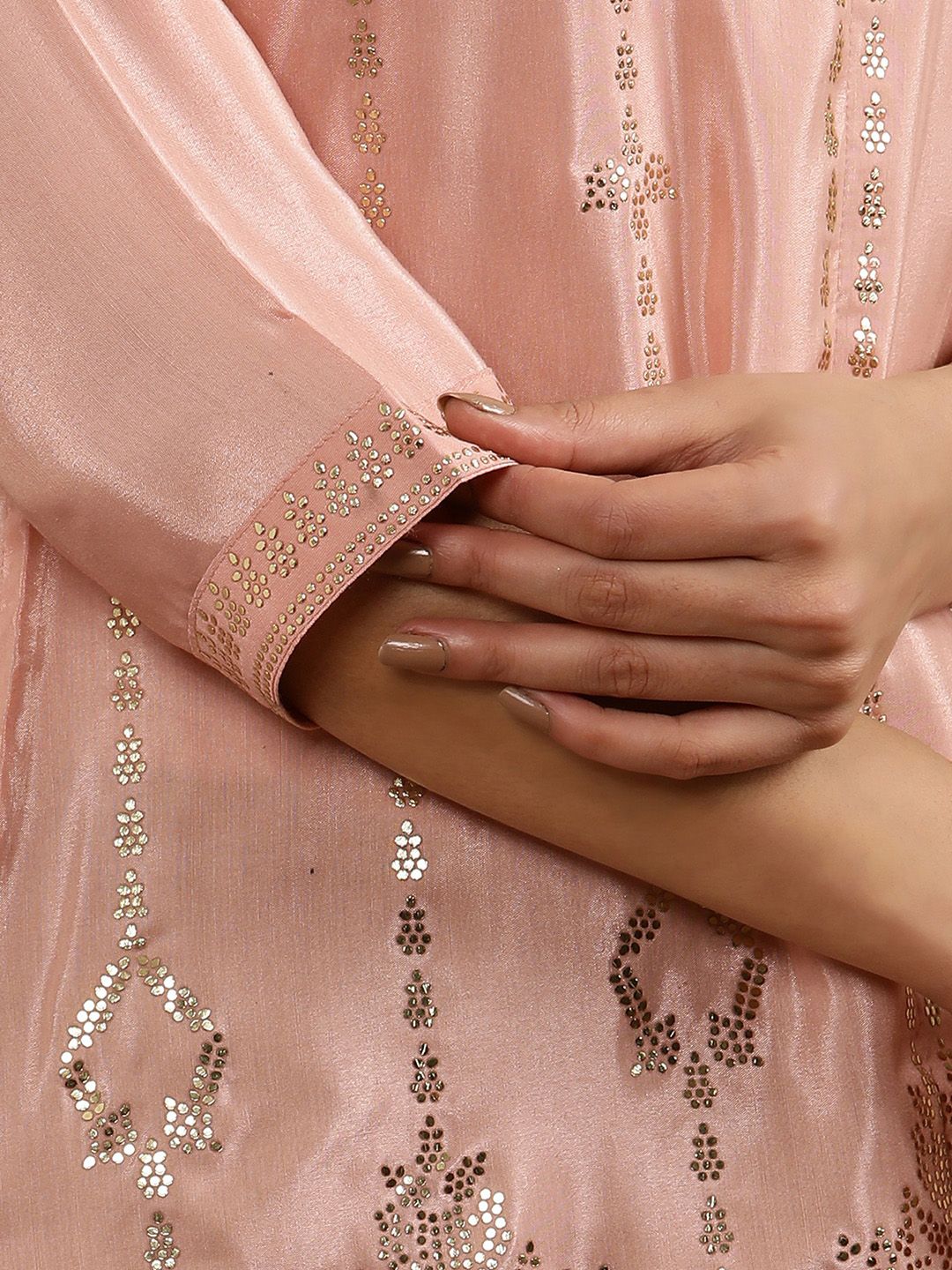 W Printed Regular Sequinned Kurta with Trouser