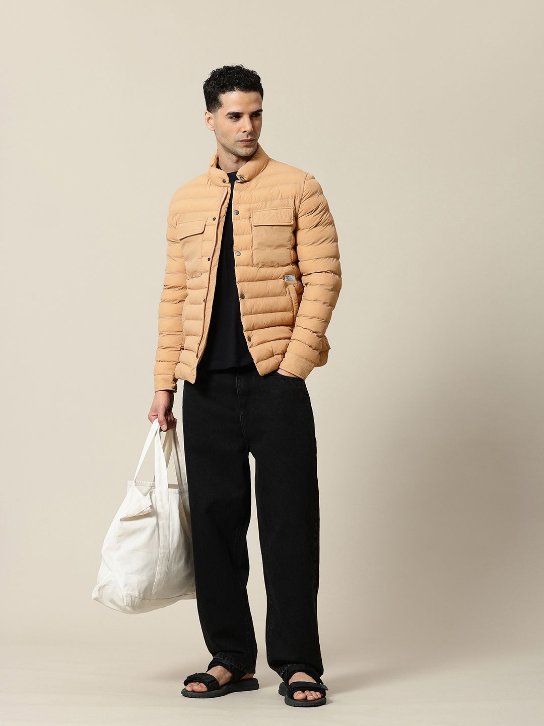 Mr Bowerbird Band Collar Tailored Fit Puffer Jacket