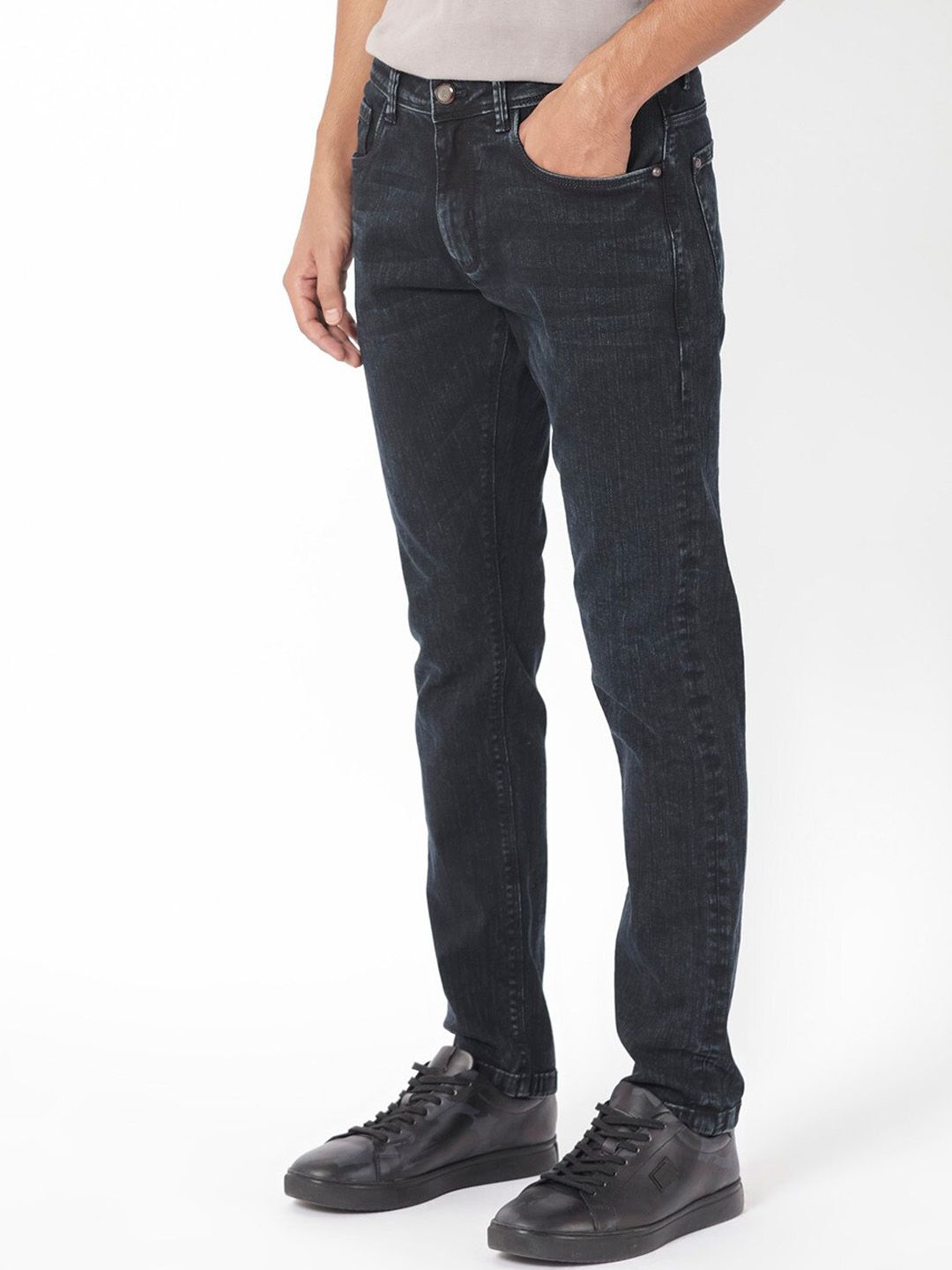 RARE RABBIT Men Anket Slim Fit Mid-Rise Stretchable Jeans