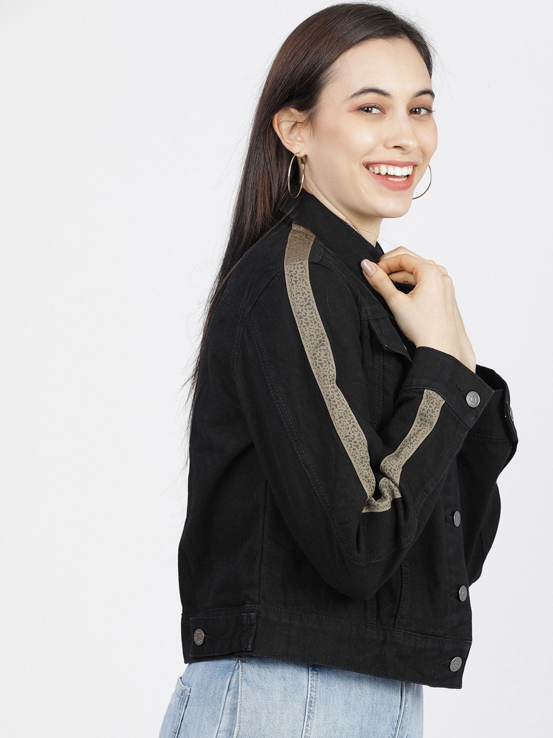 Tokyo Talkies Women Black Printed Jacket
