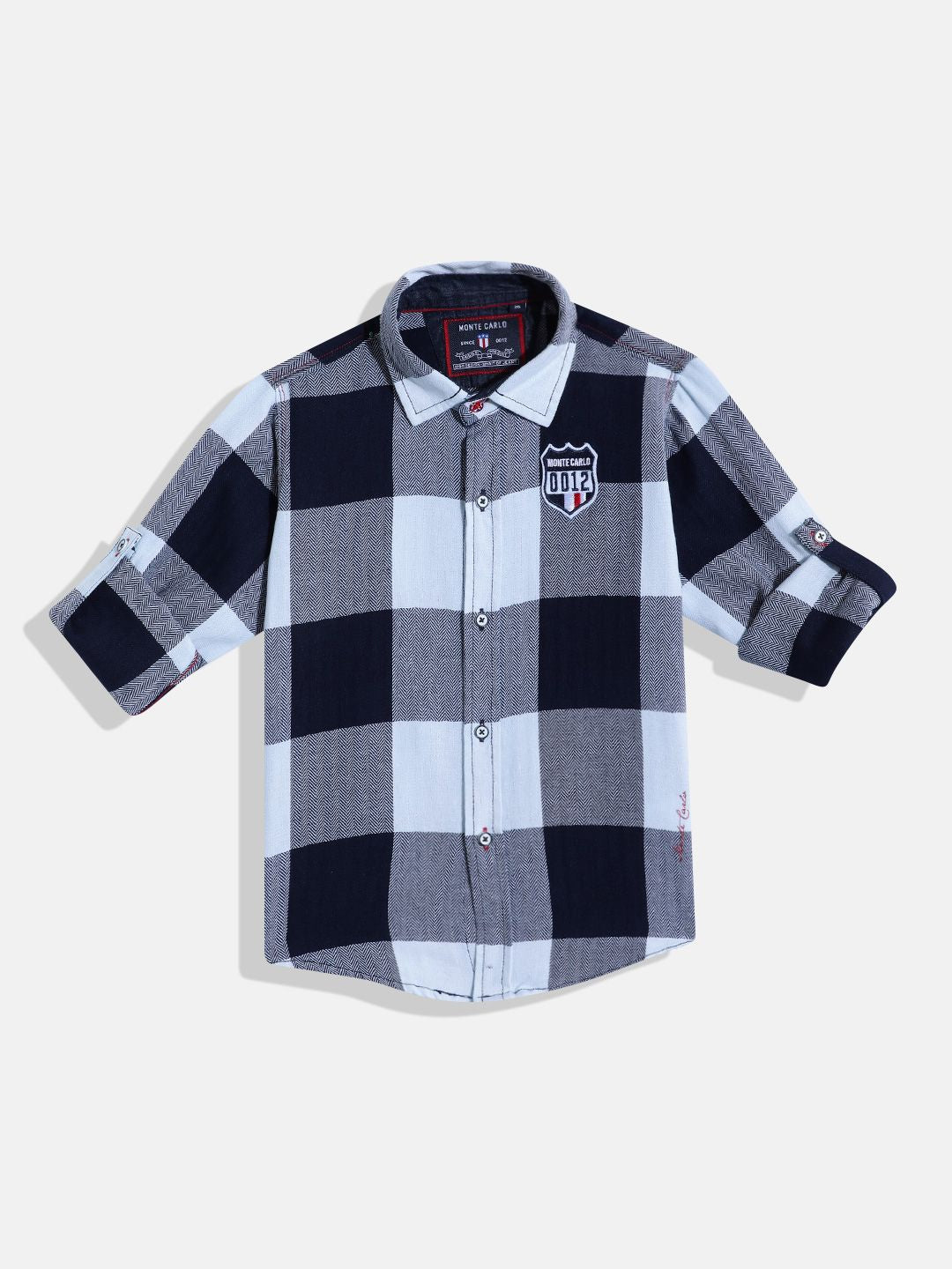 Monte Carlo Boys Twill Checked Smart Fit Shirt