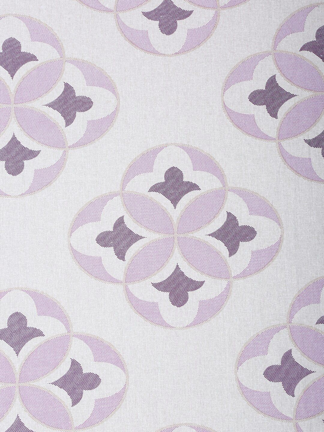 KLOTTHE White Geometric Printed Fitted 400 TC Cotton King Bedsheet & 2 Pillow Covers