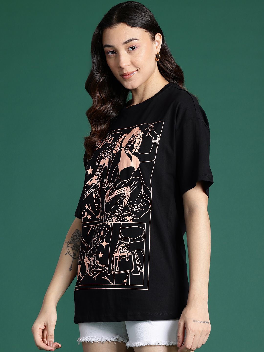 DressBerry Typography Printed Pure Cotton T-shirt