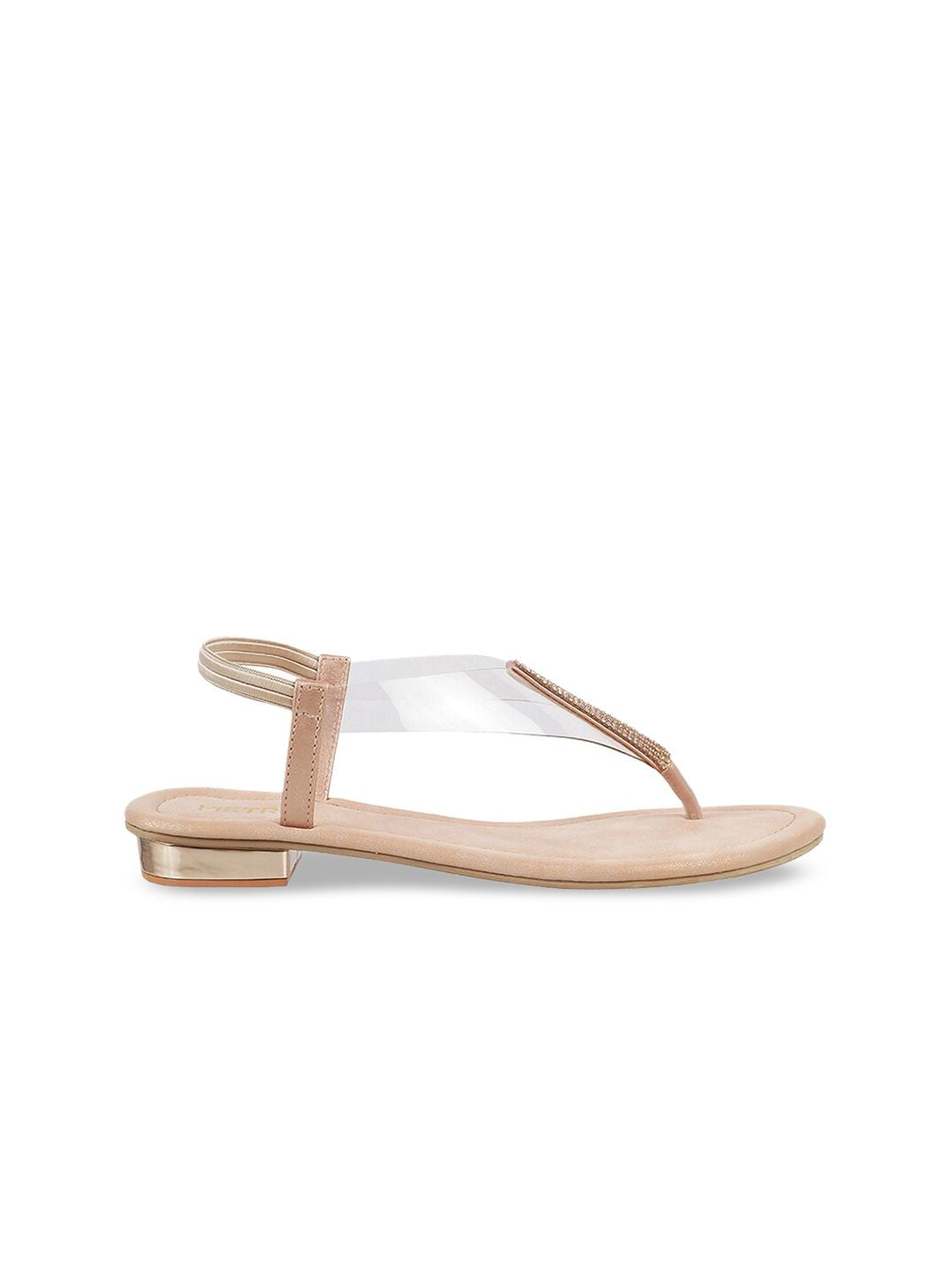 Metro Women Pink T-Strap Heels