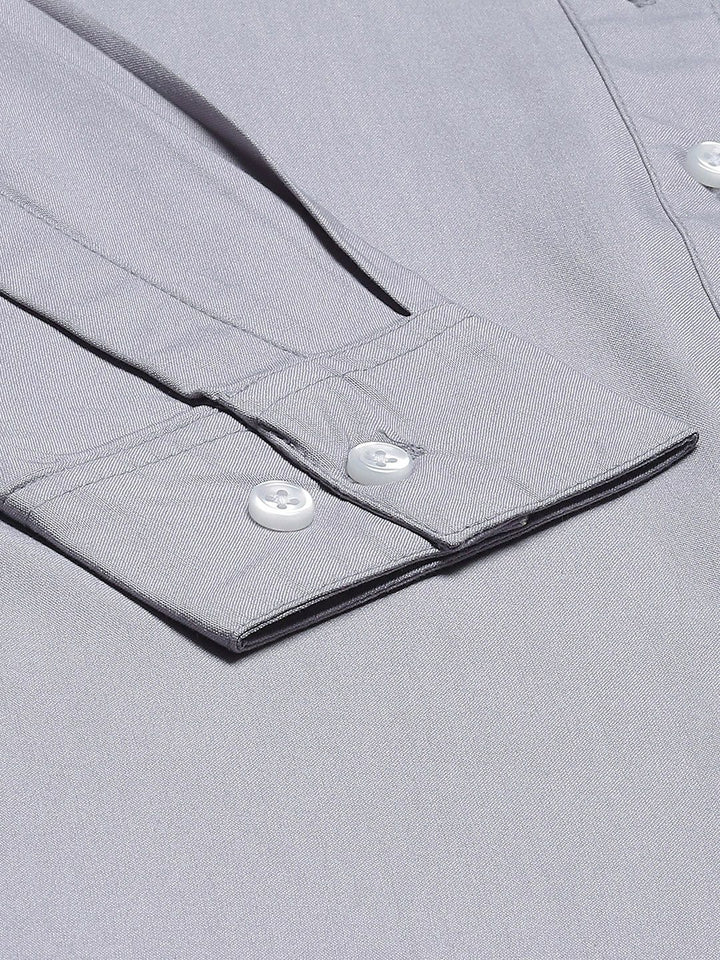 DENNISON Women Grey Solid Formal Shirt