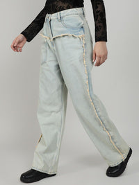 Campus Sutra Women Comfort Low Distress Heavy Fade Stretchable Jeans