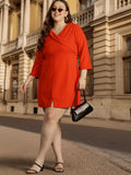 DressBerry Plus Size Layered Fit & Flare Mini Dress