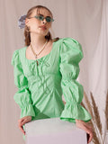 STREET 9 Square Neck Puff Sleeve Cotton Fit & Flare Dress
