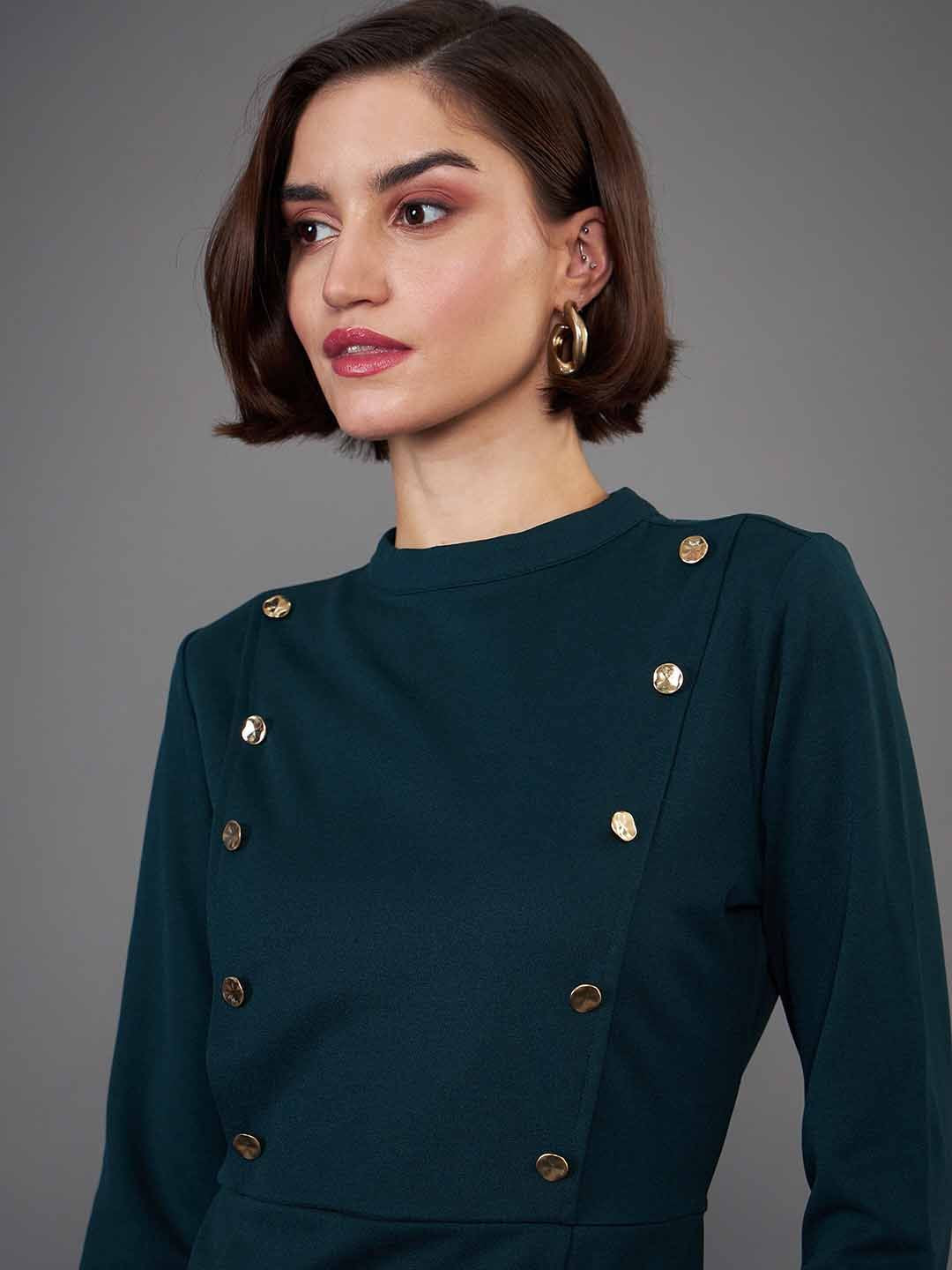 SASSAFRAS worklyf High Neck A-Line Dress