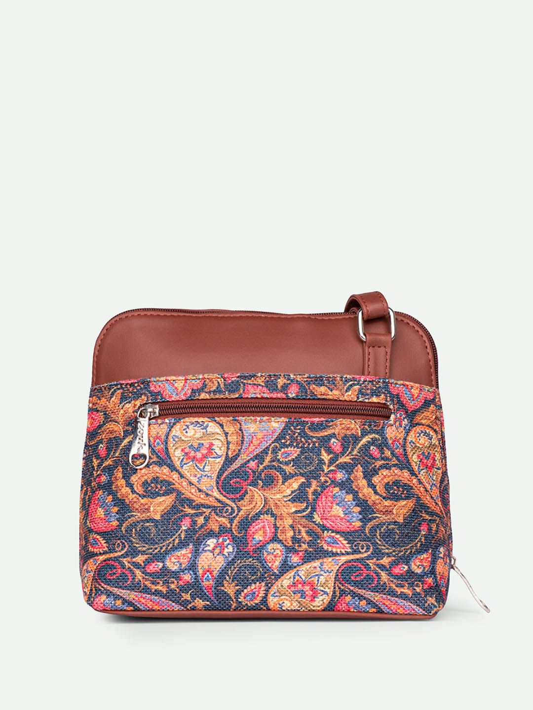 ZOUK Paisley Printed Structured Sling Bag