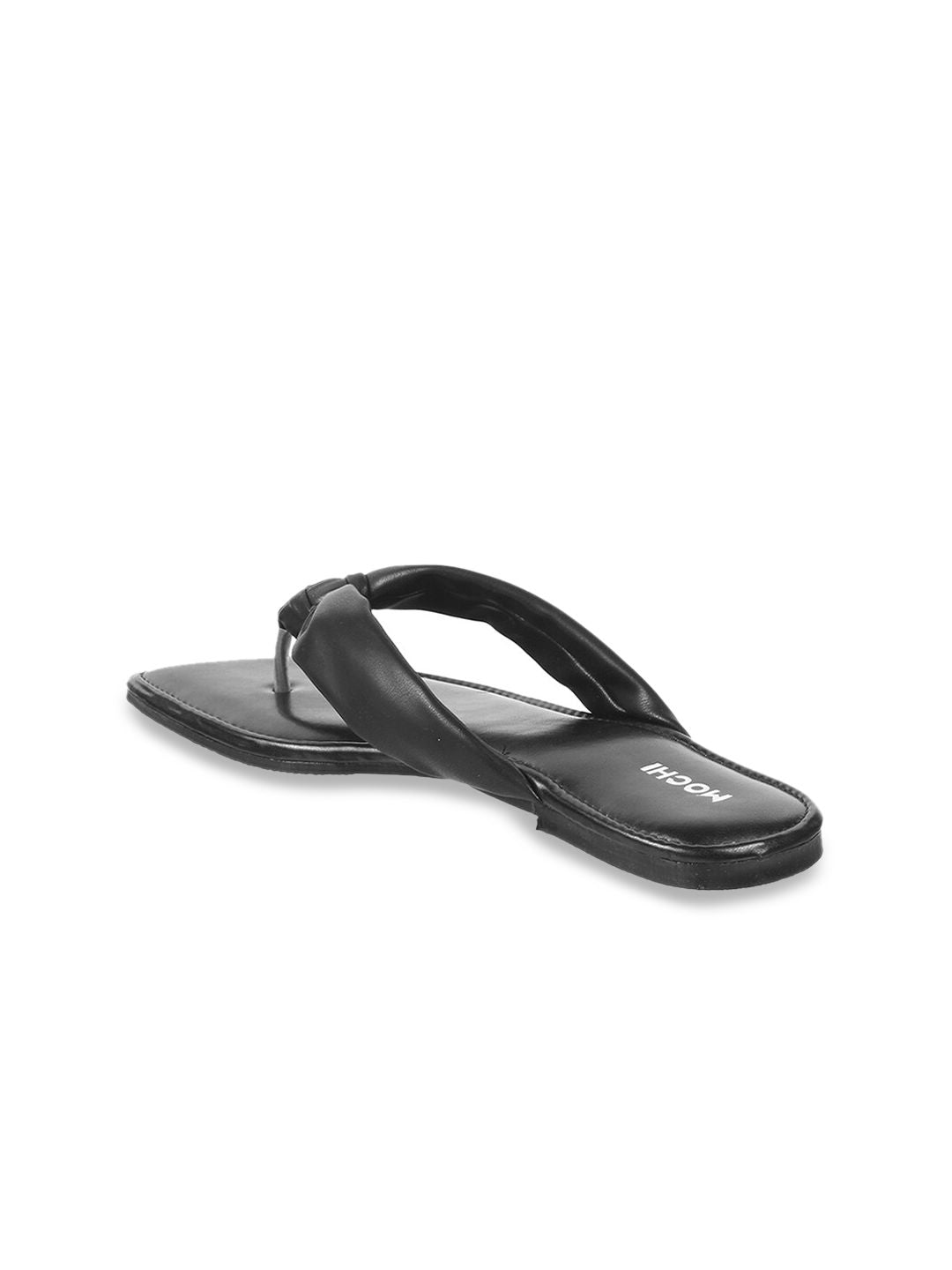 Mochi Women Black T-Strap Flats