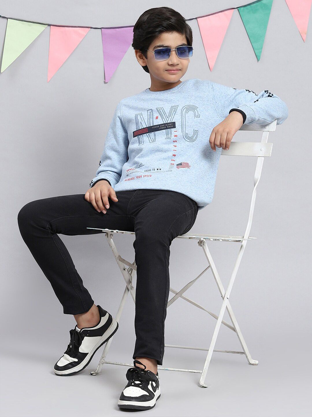 Monte Carlo Boys Typography Printed Pullover Sweatshirt