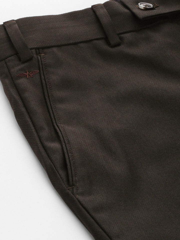 Park Avenue Men Textured Smart Fit Mid-Rise Formal Trousers