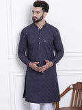 SOJANYA Kurta Kapas Tulen Kolar Mandarin Dihiasi