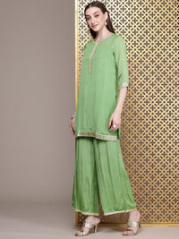 House of Pataudi Women Jashn Gotta Patti Kurti With Palazzos & Dupatta
