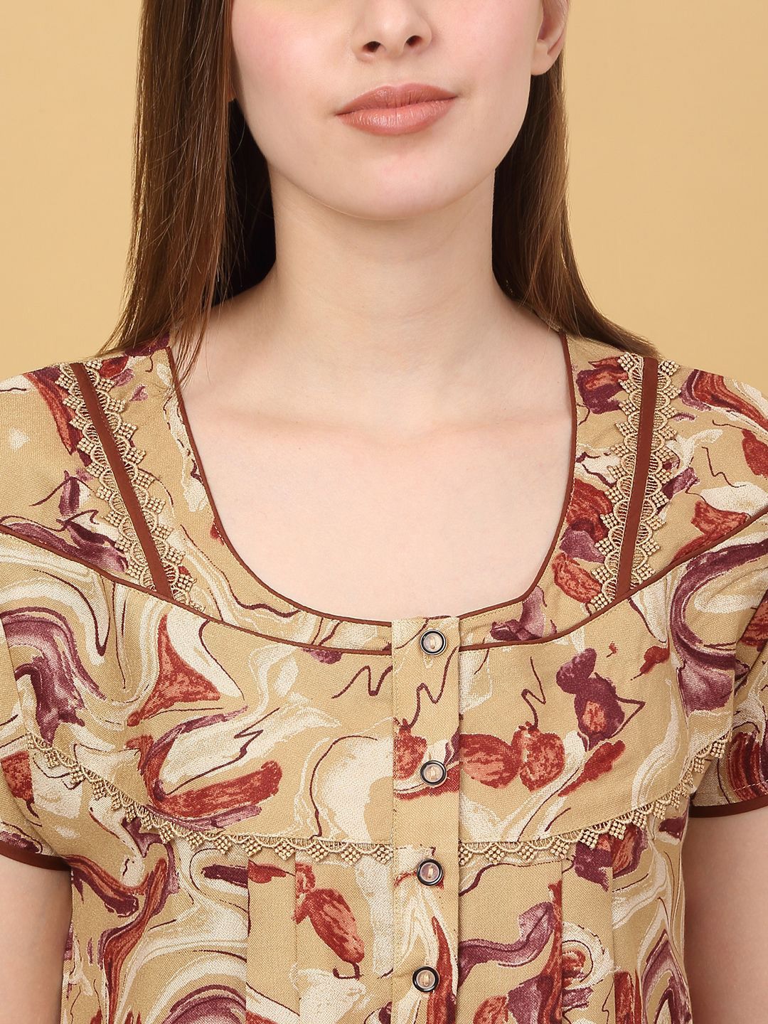 Sweet Dreams Printed pure cotton Maxi Nightdress