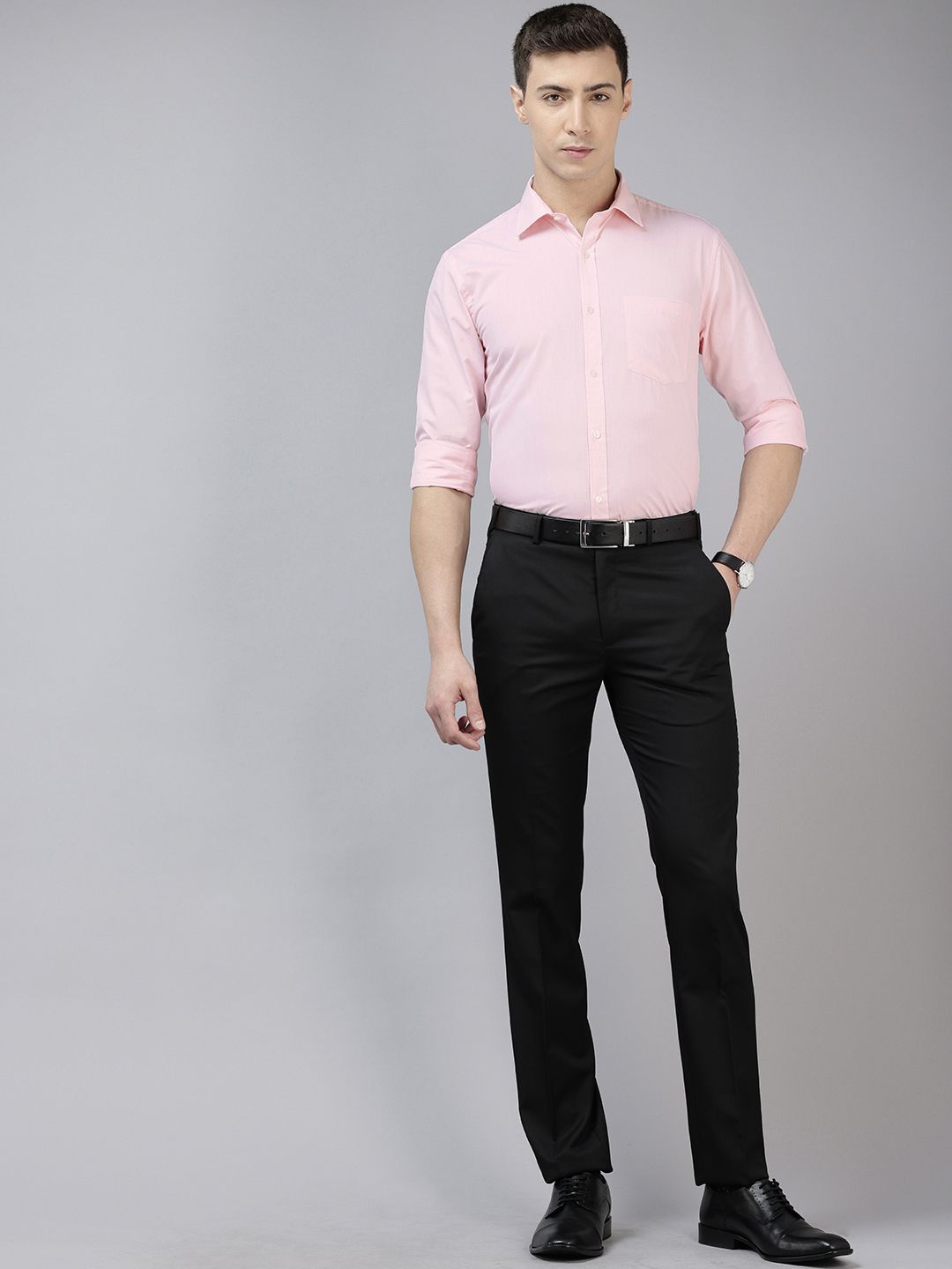 Park Avenue Self-Design Slim Fit Formal Shirt