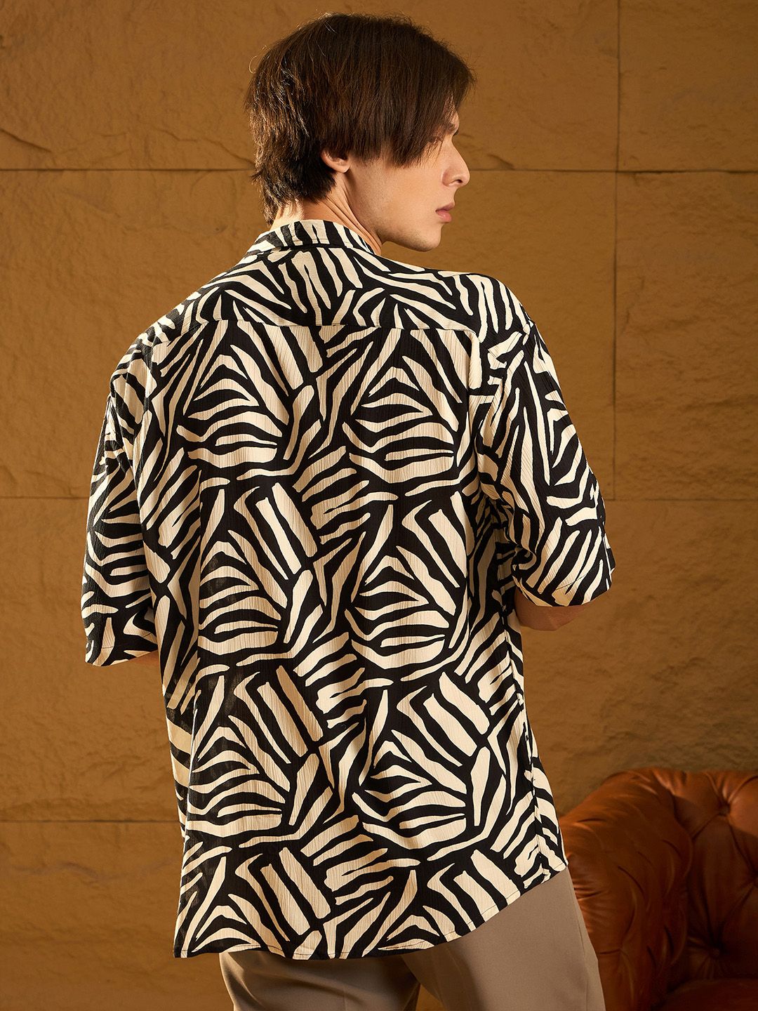 DENNISON Drop Shoulder Abstract Printed Oversized Shirt