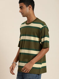 DILLINGER Men Striped Pure Cotton T-shirt