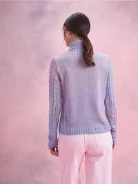 DressBerry Cable Knit Turtle Neck Pullover