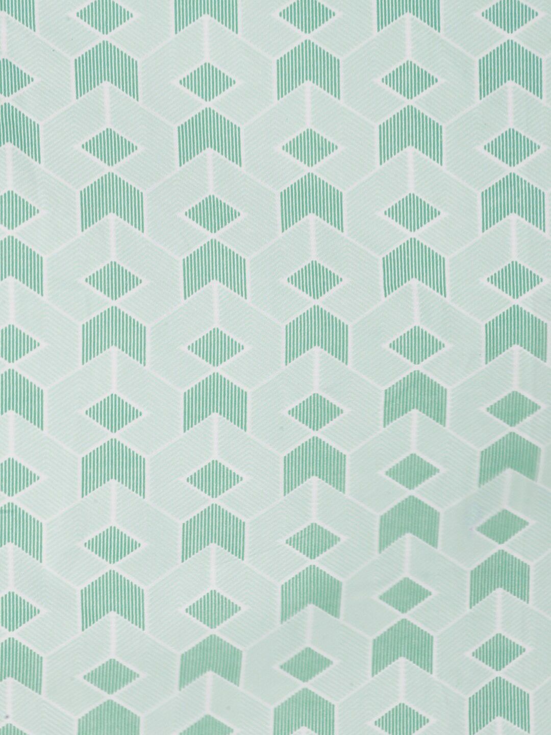 KLOTTHE Green Geometric Printed 300 TC Fitted Single Bedsheet With Pillow Cover