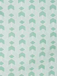 KLOTTHE Green Geometric Printed 300 TC Dilengkapi Cadar Bujang Dengan Sarung Bantal