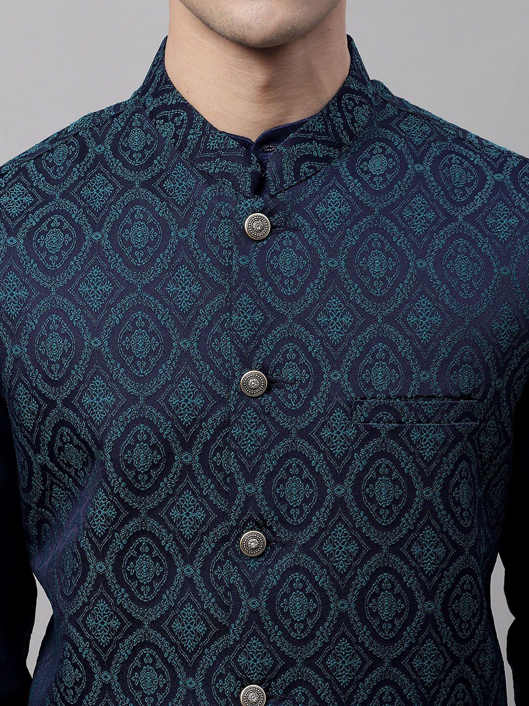 Jompers Men Woven Design Nehru Jacket