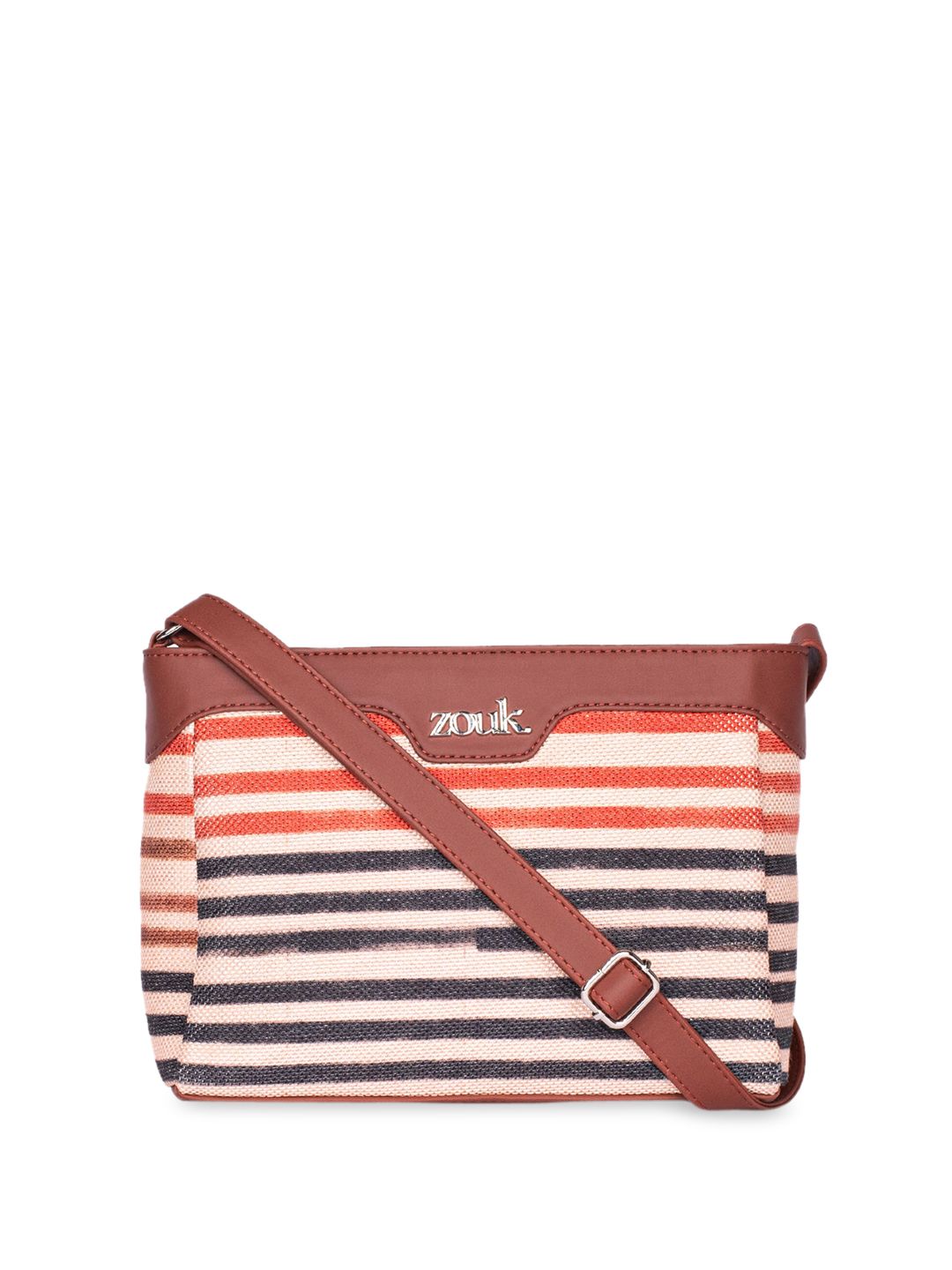ZOUK Striped Structured Sling Bag