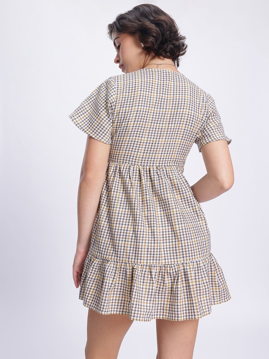 DressBerry Academia Core Checked A-Line Mini Dress
