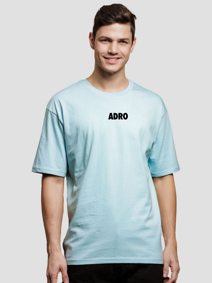 ADRO Men Typography Printed V-Neck Raw Edge T-shirt