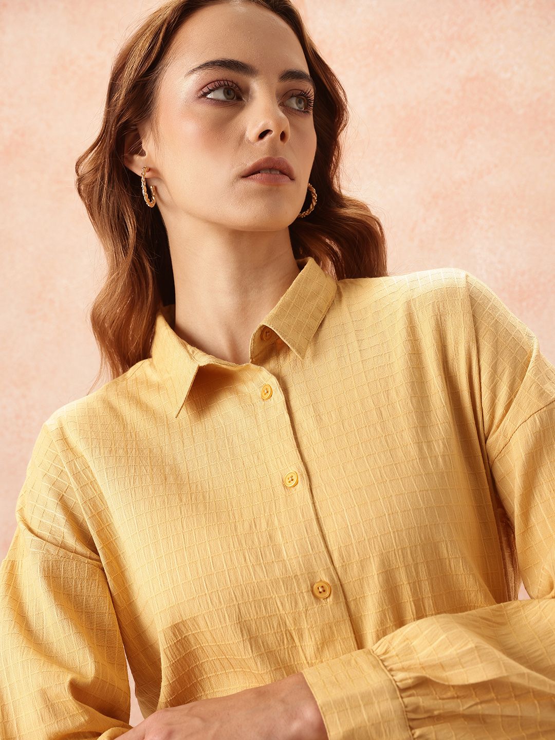 all about you Geometric Design Pure Cotton Casual Shirt