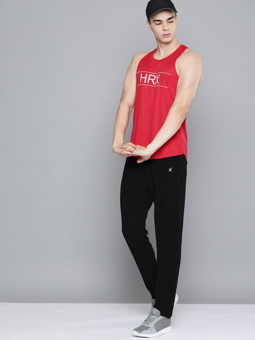 HRX by Hrithik Roshan Brand Logo Print Rapid-Dry Sleeveless Training T-shirt