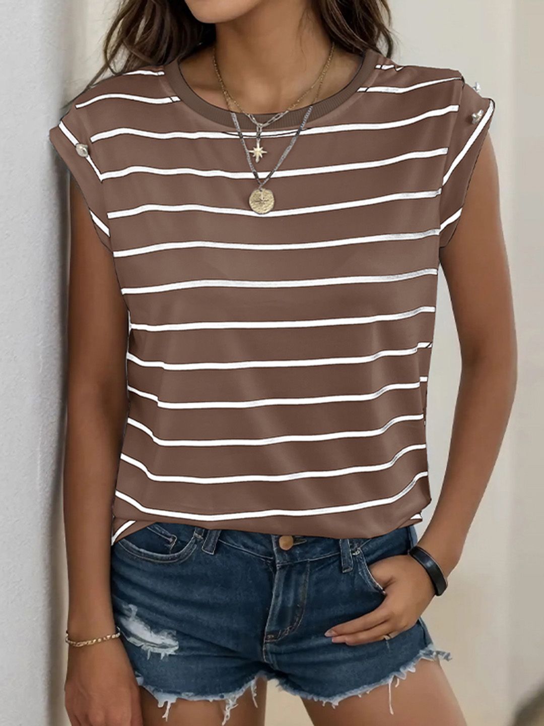 all about you Women Striped T-shirt