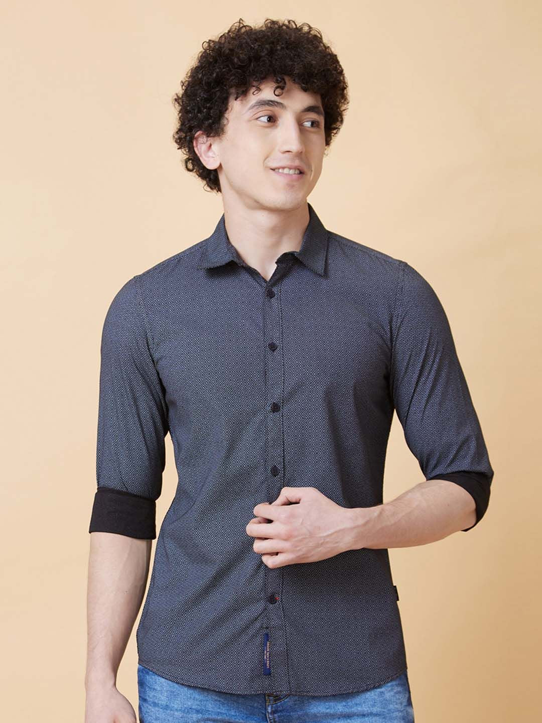 Being Human Pure Cotton Geometric Printed Casual Shirt