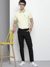 The Indian Garage Co Men Black Checked Slim Fit Trousers