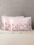 MYTRIDENT White & Peach 2 Pieces Floral Pure Cotton Rectangle Pillow Covers