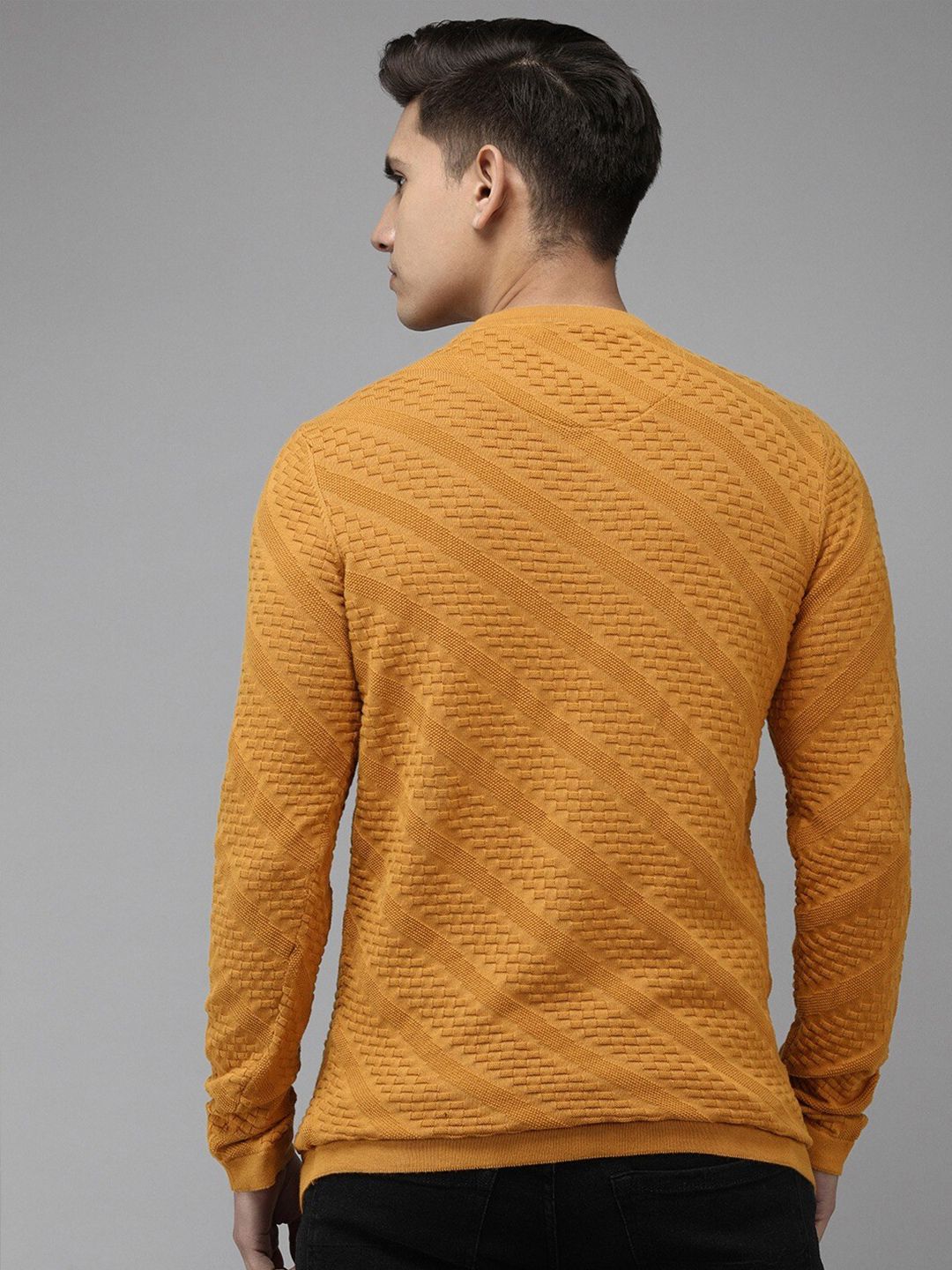THE BEAR HOUSE Ardor Edition Men Self Design Henley Neck Slim Fit T-shirt