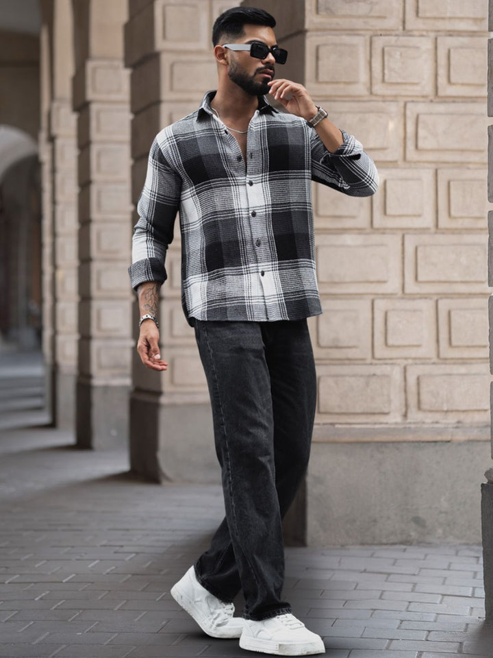 Powerlook Men Tartan Checks Opaque Checked Casual Shirt