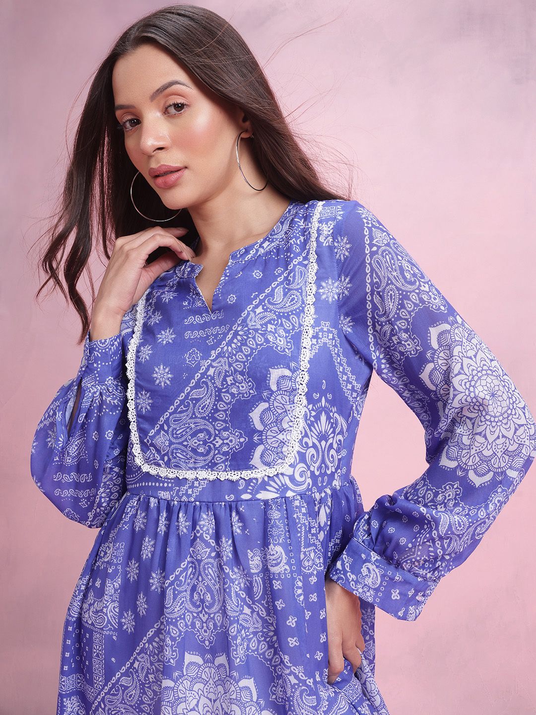DressBerry Ethnic Motifs Print A-Line Dress