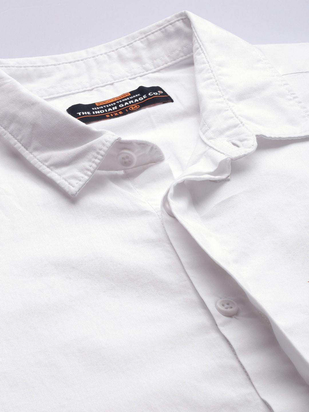 The Indian Garage Co Men White Printed Cotton Casual Shirt