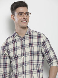 The Indian Garage Co Men Slim Fit Opaque Checked Casual Shirt