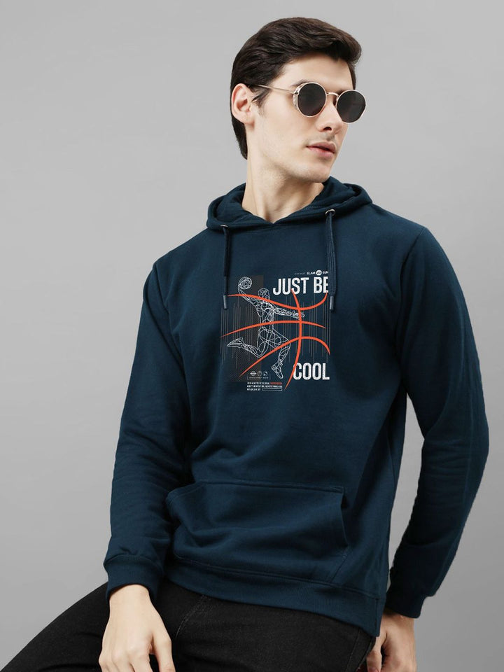 ADRO Men Printed Hooded Pullover Sweatshirt