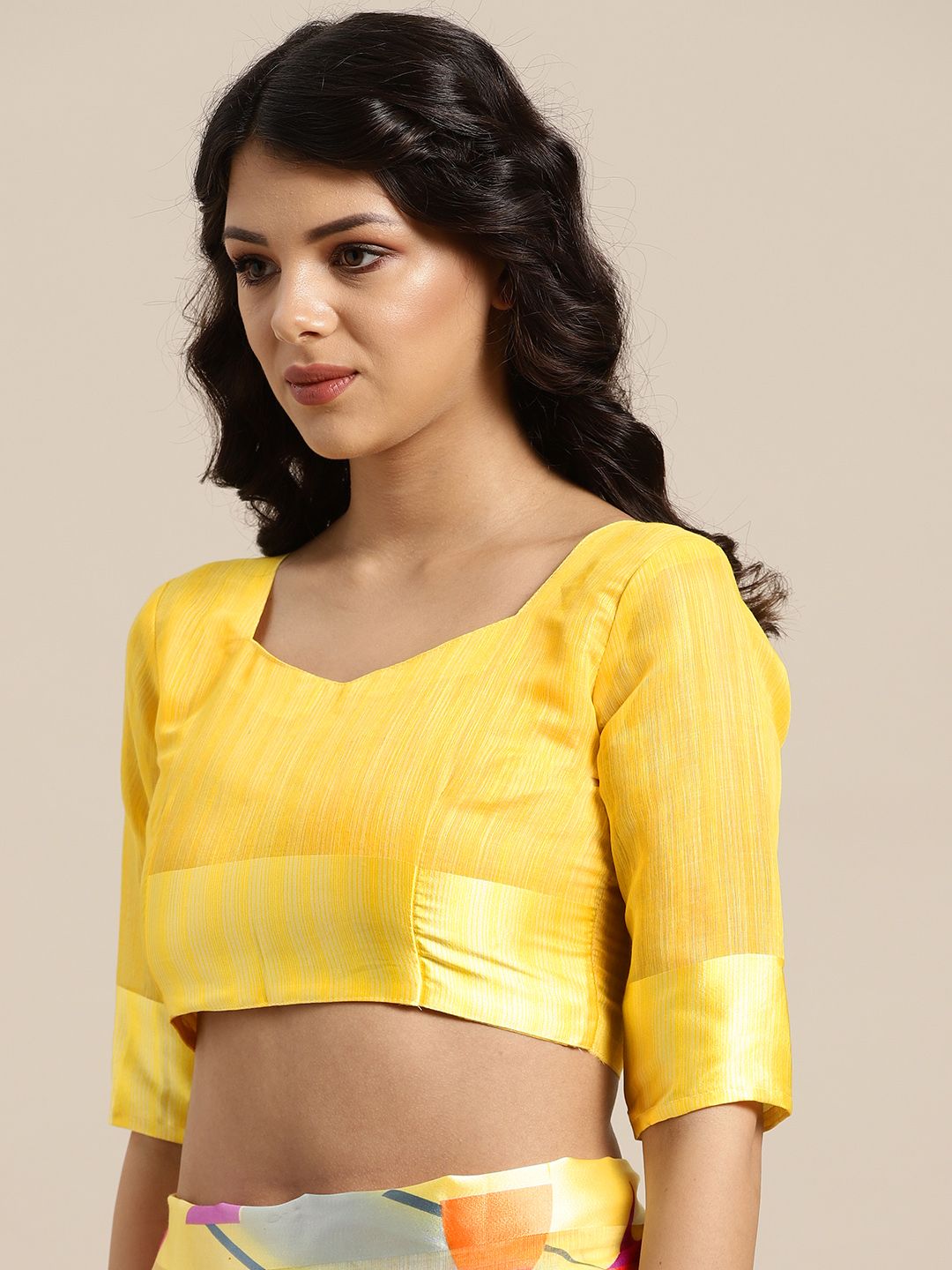 Saree mall Yellow & Blue Printed Saree