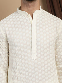 Anouk Ethnic Motifs Embroidered Regular Pure Cotton Straight Kurta With Churidar