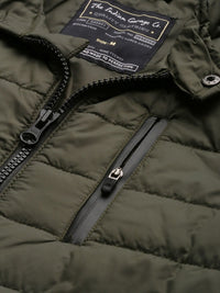 The Indian Garage Co Men Olive Green Padded Jacket