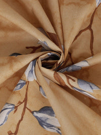 KLOTTHE Coklat Floral Kapas Tulen 400 TC Dilengkapi Cadar King Superfine dengan 2 Sarung Bantal-98 x 89 inci