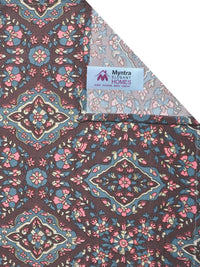 Myntra Elegant Homes Coklat Floral 300 TC Cadar dengan 2 Sarung Bantal