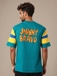 The Indian Garage Co Men Johnny Bravo Graphic Printed Round Neck Cotton Oversized T-shirt