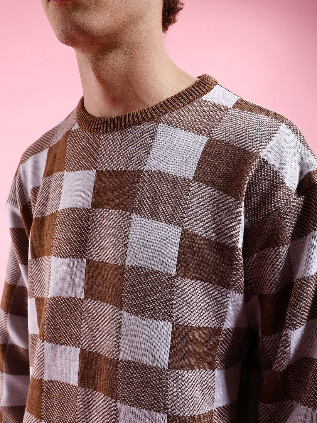 The Indian Garage Co Checked Acrylic Pullover