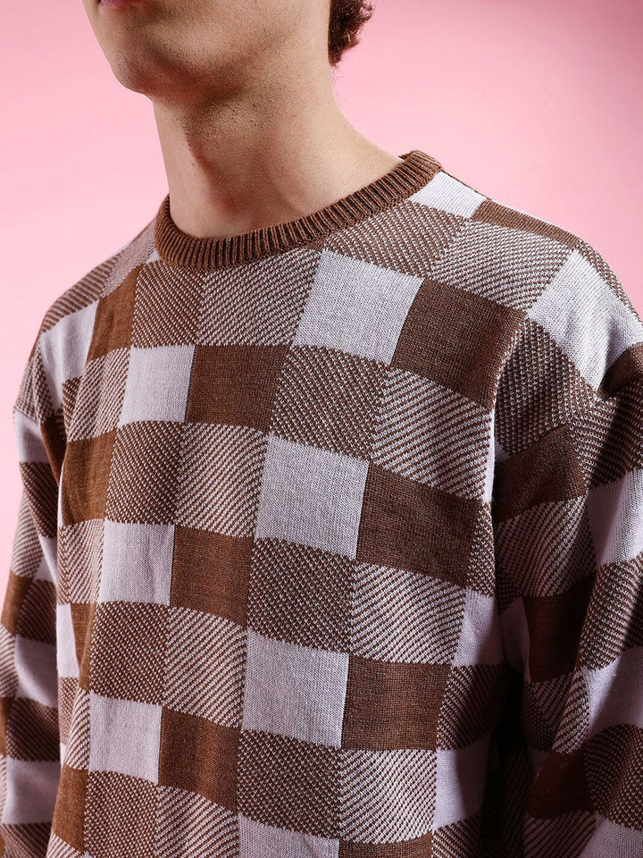 The Indian Garage Co Checked Acrylic Pullover